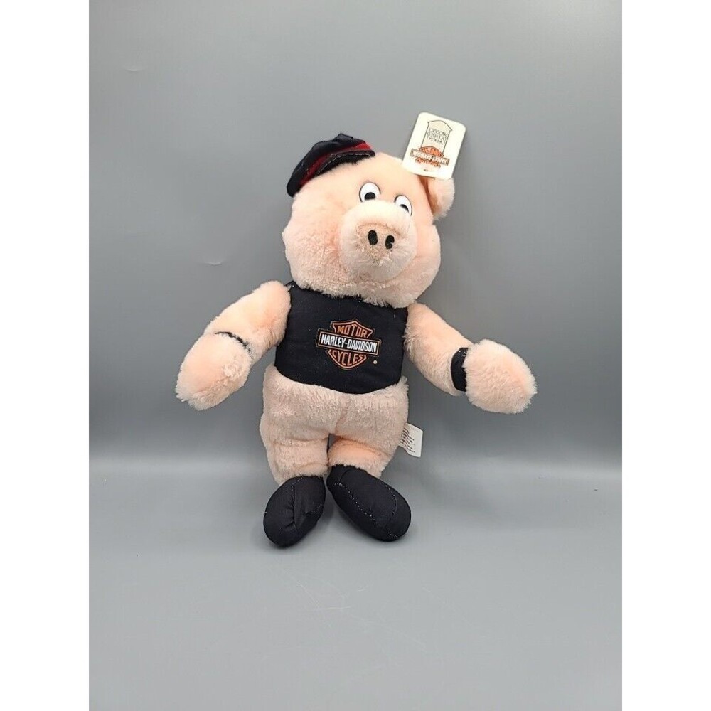 Vintage Harley Davidson 1991 Motorcycle Biker Hog Pig 10 Inch Stuffed Animal